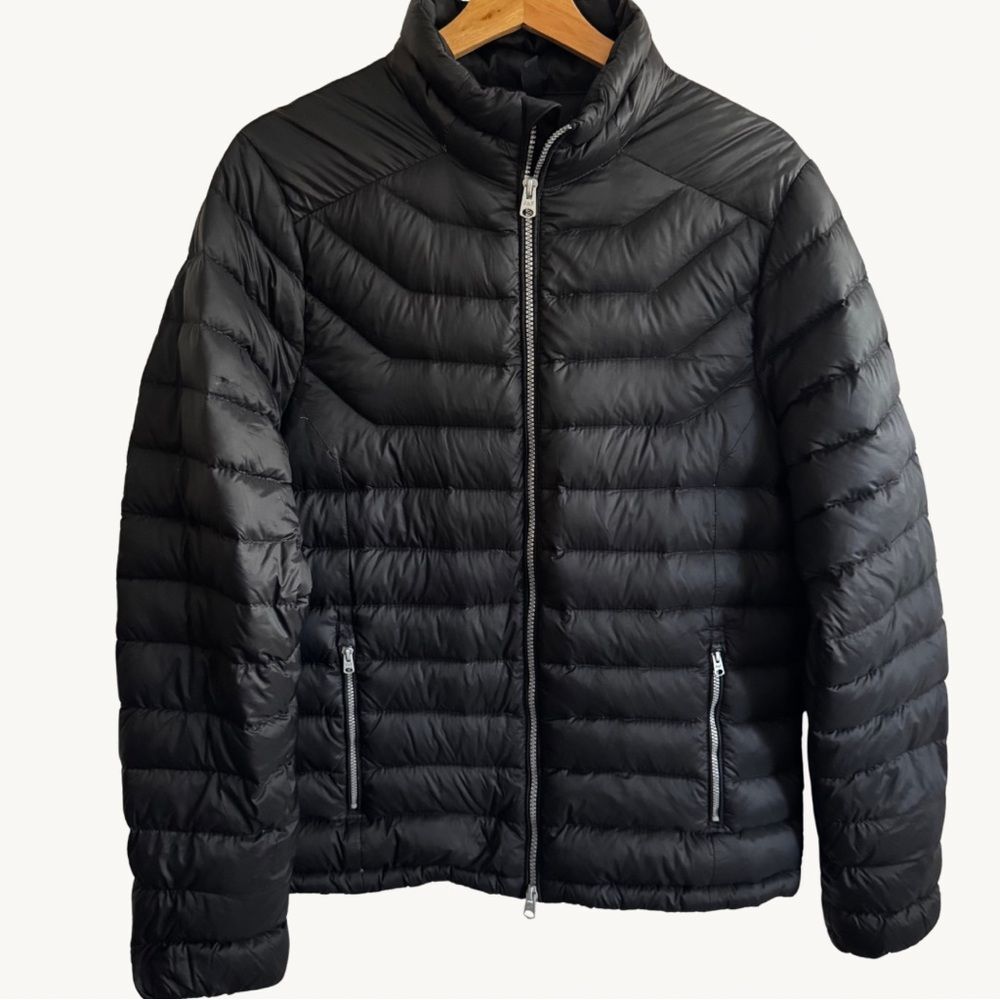 Abercrombie & Fitch Down Series Puffer Coat Black lightweight Jacket Women Small